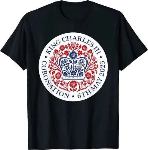 NEW British King III Charles Memorabilia Kings Coronation 2023 T-Shirt