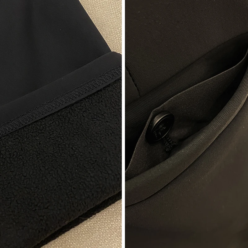 2025 خريف شتاء جديد مع المخملية سراويل تقليدية دافئة عالية الجودة سليم صالح الرجال الأعمال الرسمية مكتب الاجتماعية الصلبة بنطلون #6