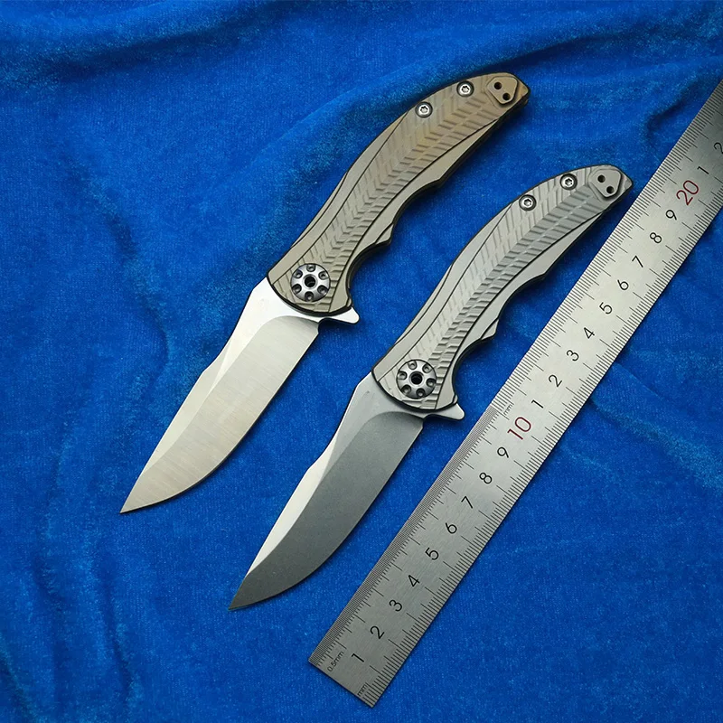 

LEMIFSHE 0609 0609BRZ Ceramic Bearing TC4 Titanium Anodized Mark 20CV Survival EDC Tool Camping Hunting Outdoor Folding Knife