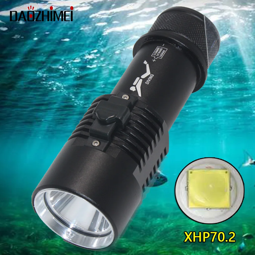 1500 Lumens Super Bright Scuba Dive Flashlight Diving Light IP68 Waterproof For 100m Underwater Diving Catching Fish Lamp