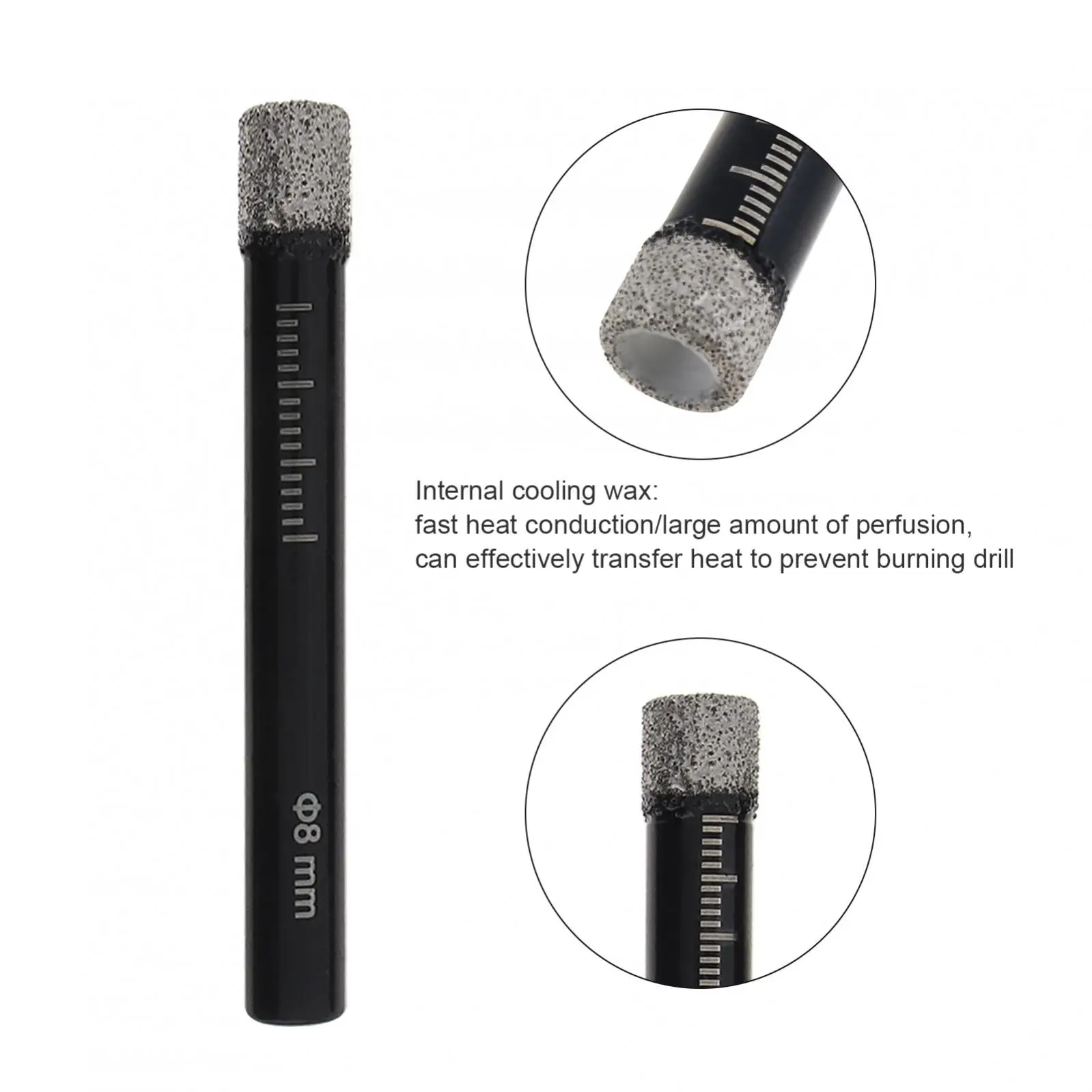Imagem -04 - Round Shank Dry Drill Bits para Granite Tile Stone Conjunto de Brocas Triangulares de Carboneto Materiais Duros 512 mm