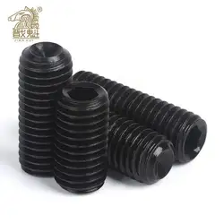 Tornillo hexagonal de punta de copa, pieza de aleación de acero, perno, allen, color negro, grado 12,9, M2 M2.5 M3 M3.5 M4 M5 M6 M8 DIN916, 10/50 uds.