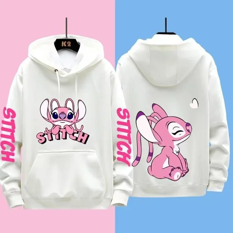 Disney Stitch Cartoon Couple Hoodie Thin Loose Hooded Pullover Men Women Kid Girl Spring Autumn Winter Tracksuit Sweatshirts Top