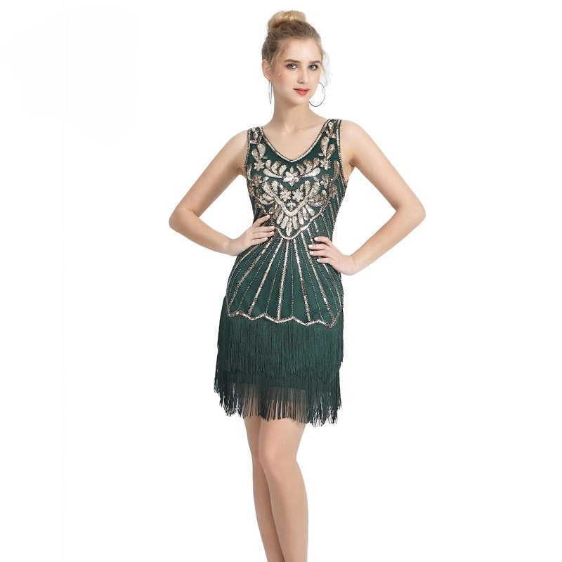 스팽글 태슬 드레스 파티 여성 의류 우아한 여성 드레스