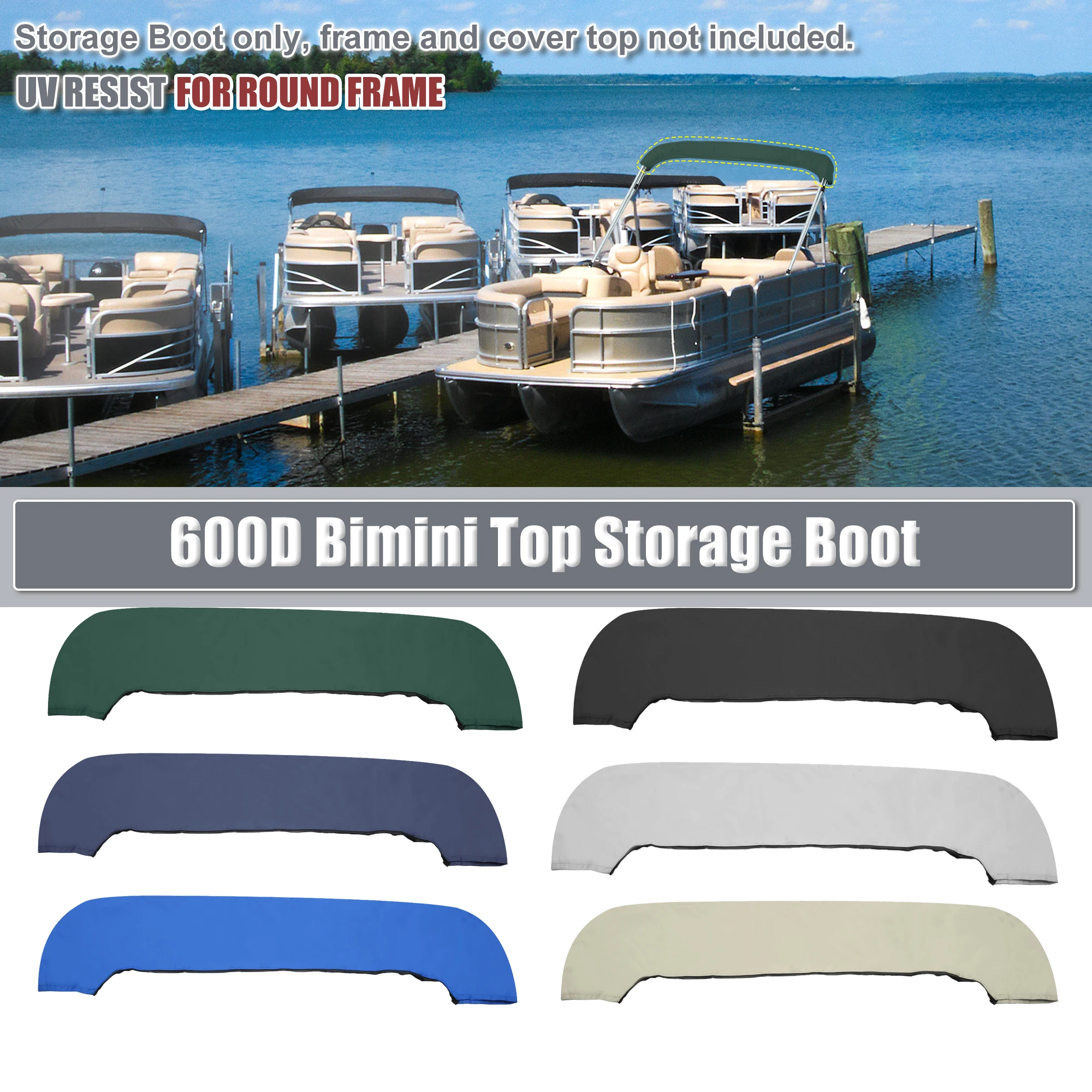 Motoforti Bimini Top Storage Boot Cover Waterproof Boat Bimini Storage Bag 600D Polyester Canvas 73