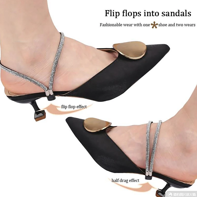 Anti-drop Heel Straps High Heels Shoe Band Drill Anti-loose For Women Adjustable Elastic Fixing Shoelace Diamond Shoe Decoration