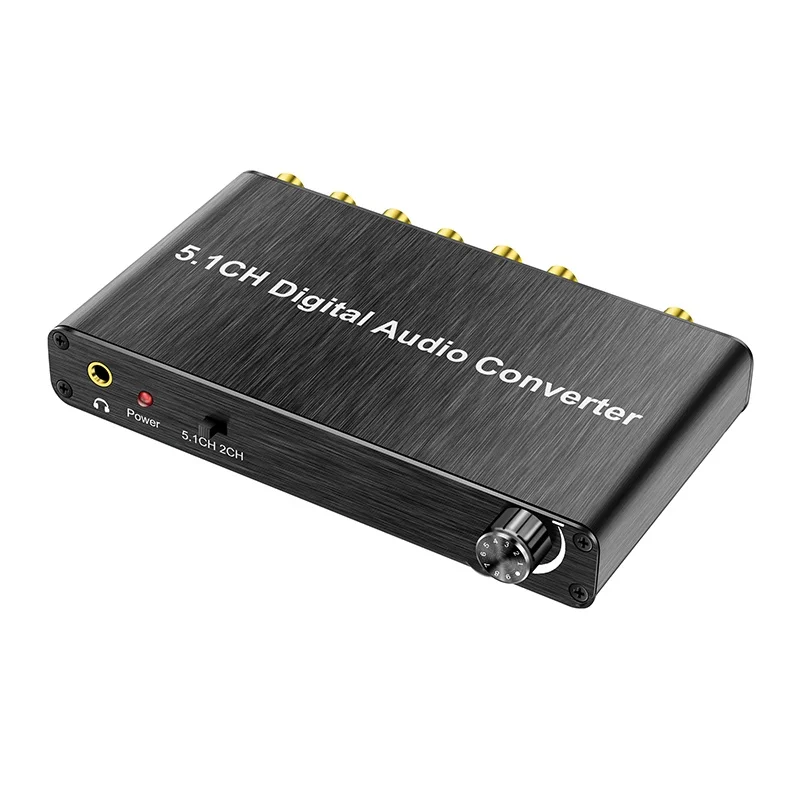 RCA Digital Audio Decoder Converter Optical SPDIF/ Coaxial DTS to 5.1CH Analog Audio Out Support AC-3 DTS for DVD Headset