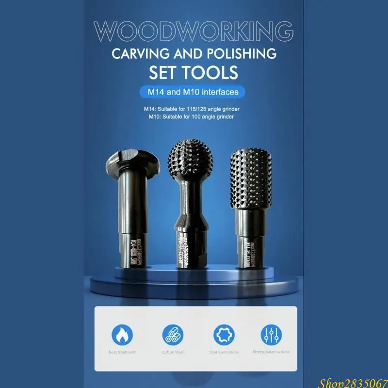 Outils professionnels sculpture sur bois, râpe rotative efficace, ensemble 3 pièces 831F