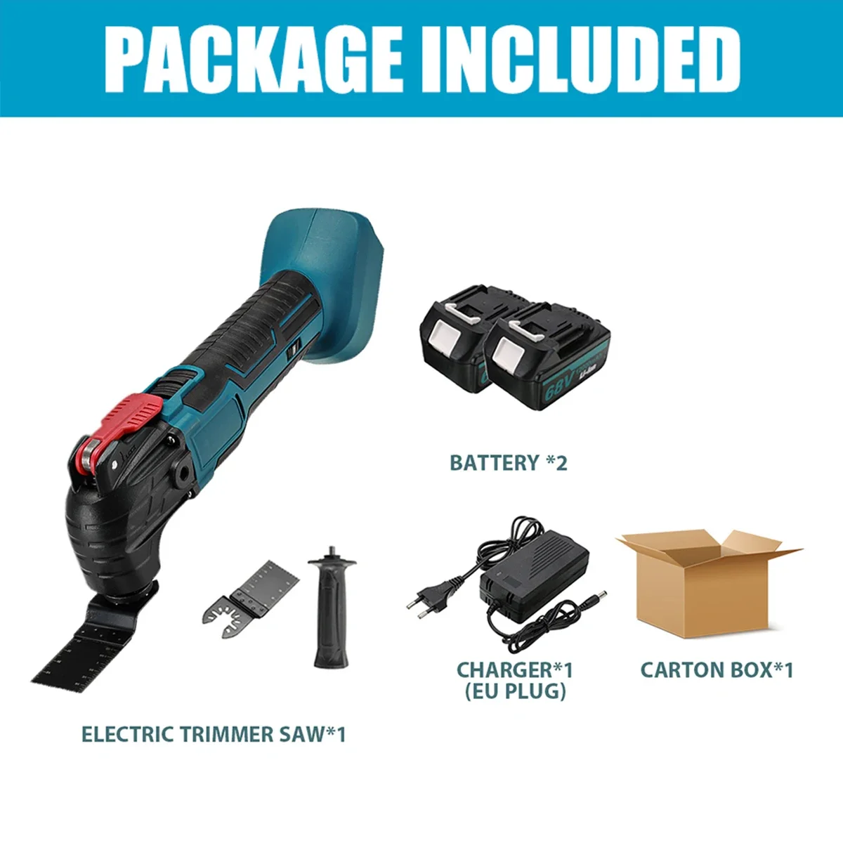 Electric Trimmer Saw Renovation Power Tool Machine, Multi-function Tool, Oscillating Tool for Makita 18V Battery (Not Included)