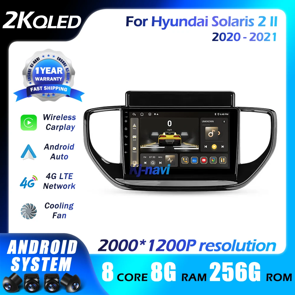 

Android 14 Auto Carplay Car Radio For Hyundai Solaris 2 II 2020 - 2021 GPS Navigation Multimedia Video Player Stereo Player DSP