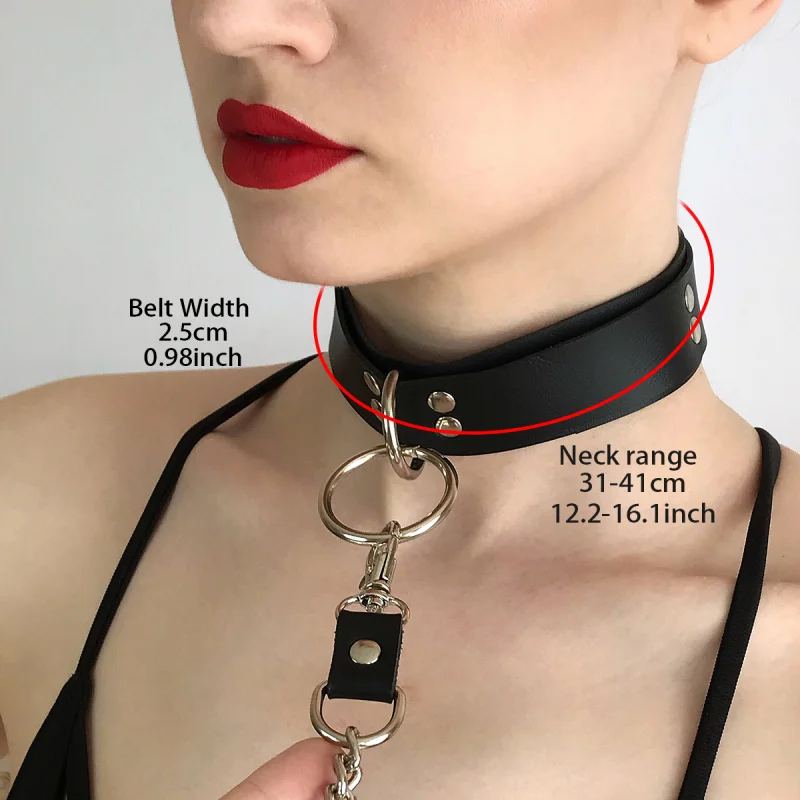 Women's Body Belly Band Neck Drawstring Collar Fetish Couple Game Role Play Props image 3