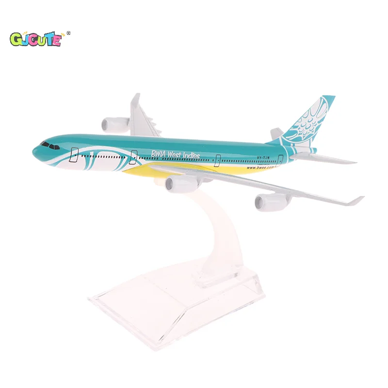 16cm Caribbean Airlines Airbus 340 Airplane Metal Aircraft Model 1/400 Scale Replica Plane Aviation Static Ornament Office Decor