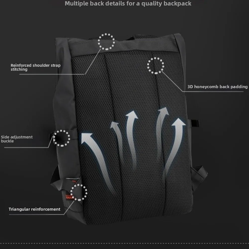 16 Inch Men Travel Backpack Oxford Cloth Large Capacity Business Computer Backpack Breathable Casual Style Male Laptop Daypack