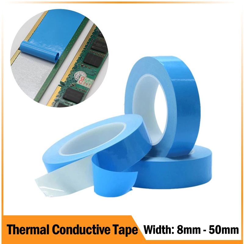 

25m/roll Double Side Thermal Conductive Tape Width 8mm ~ 50mm Computer CPU GPU Cooling Heatsink Heat Transfer Tape Adhesive tape