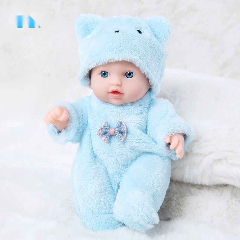 Venda quente de borracha macia boneca bonito urso roupas de pelúcia 20cm boneca reborn presente da menina atacado