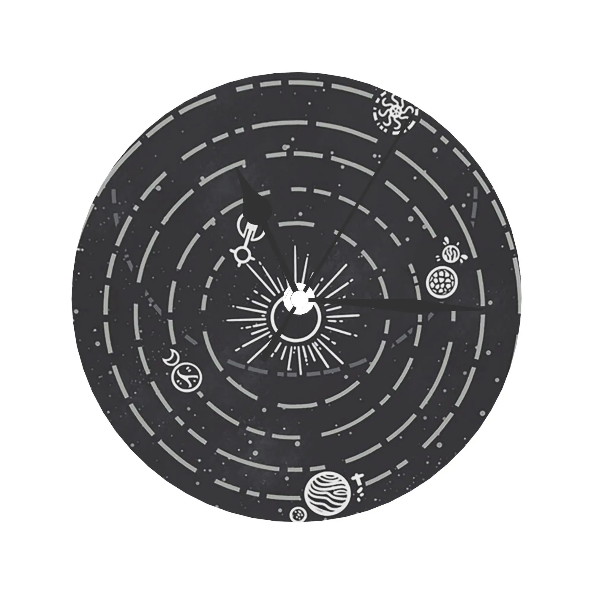 Outer Wilds Solar System Wall Clock Room Decoration Silent Round Clock for Bedroom Living Kitchen Home