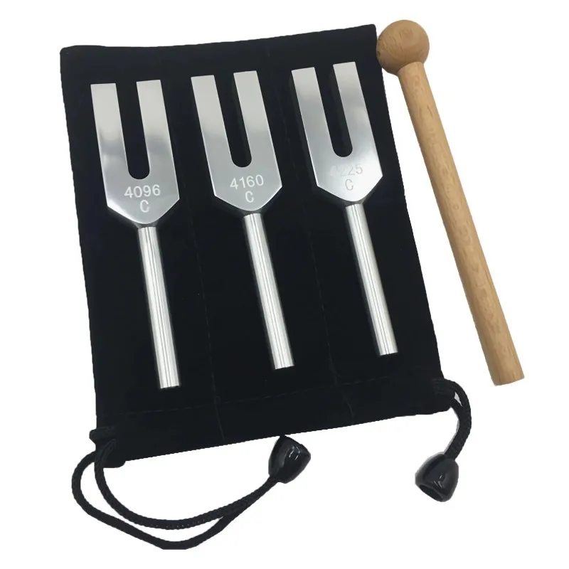 

Медицинский набор камертонов 4096C, 4160C, 4225C для звукотерапии, йоги и диапазонной терапии с молоточком для настройки