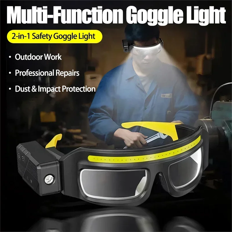 

Очки для налобных фонарей с датчиком жестов 2 в 1, вращающиеся на 90 градусов, свободные руки, автомобильный ремонт, уличный ночной бег, рыбалка