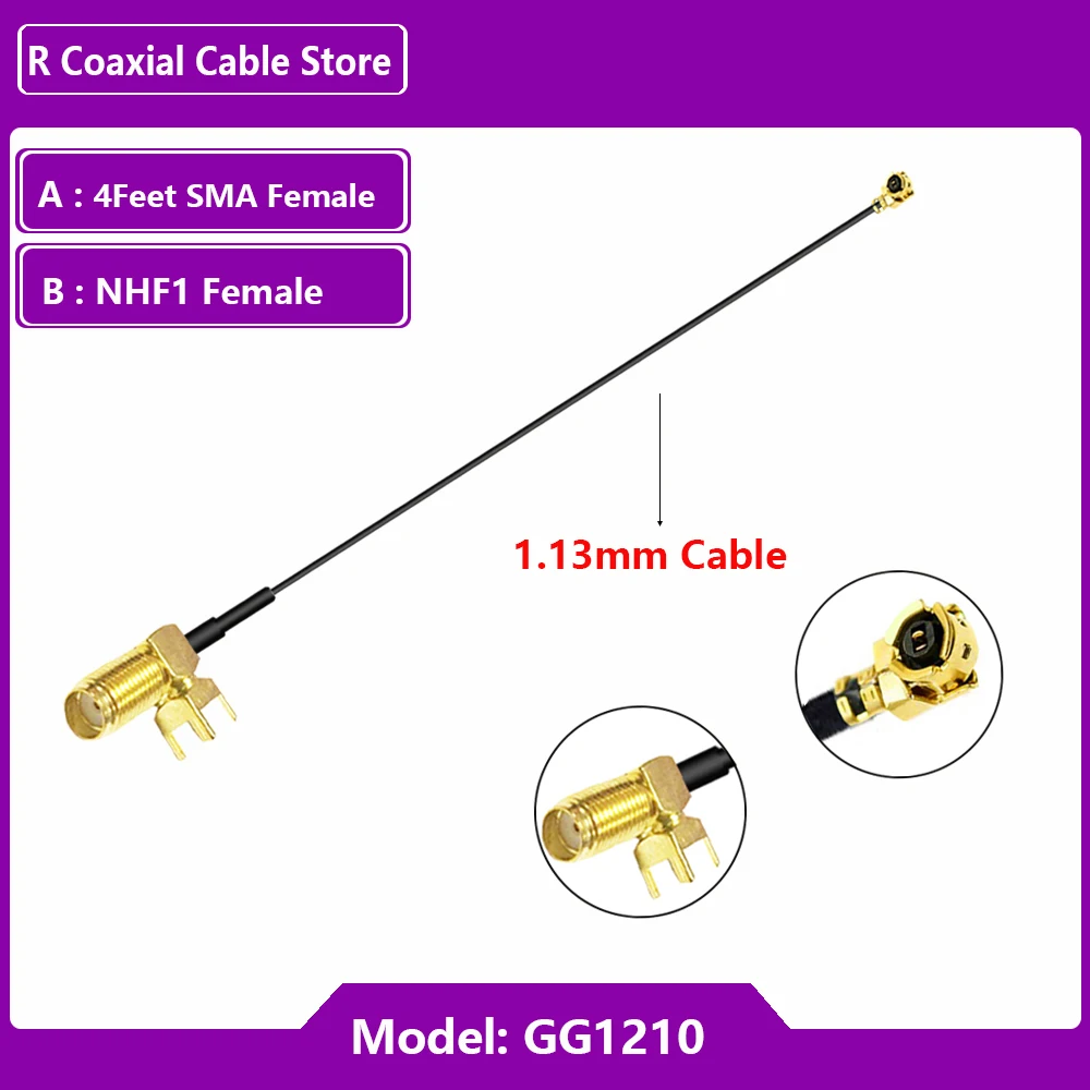 1000PCS 8CM RG 1.13MM Cable SMA Female Panel Mount to u.FL MHF1 Female Jack WIFI Antenna RF Coaxial Pigtail Extension Cable