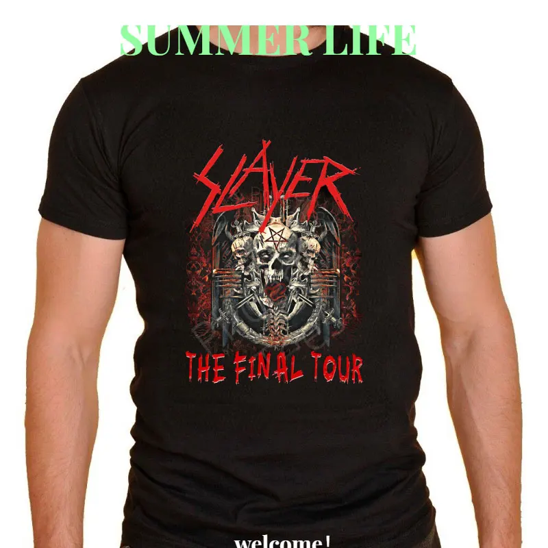 Punk Rock T-shirts ModaL Y2k Tops Metal Band Women\'s -shir T Shirt for Men Cool Slayer Summer 2023 New Slayer Men\'s Clothing