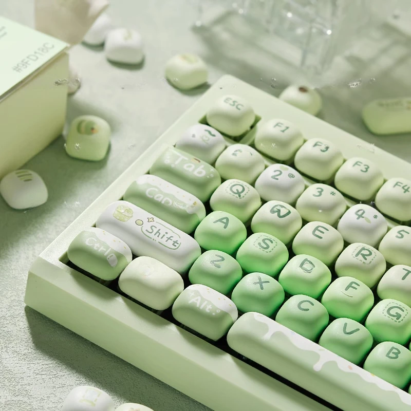 MOG height summer dessert house green keycap steamed bread shape pbt material sublimation
