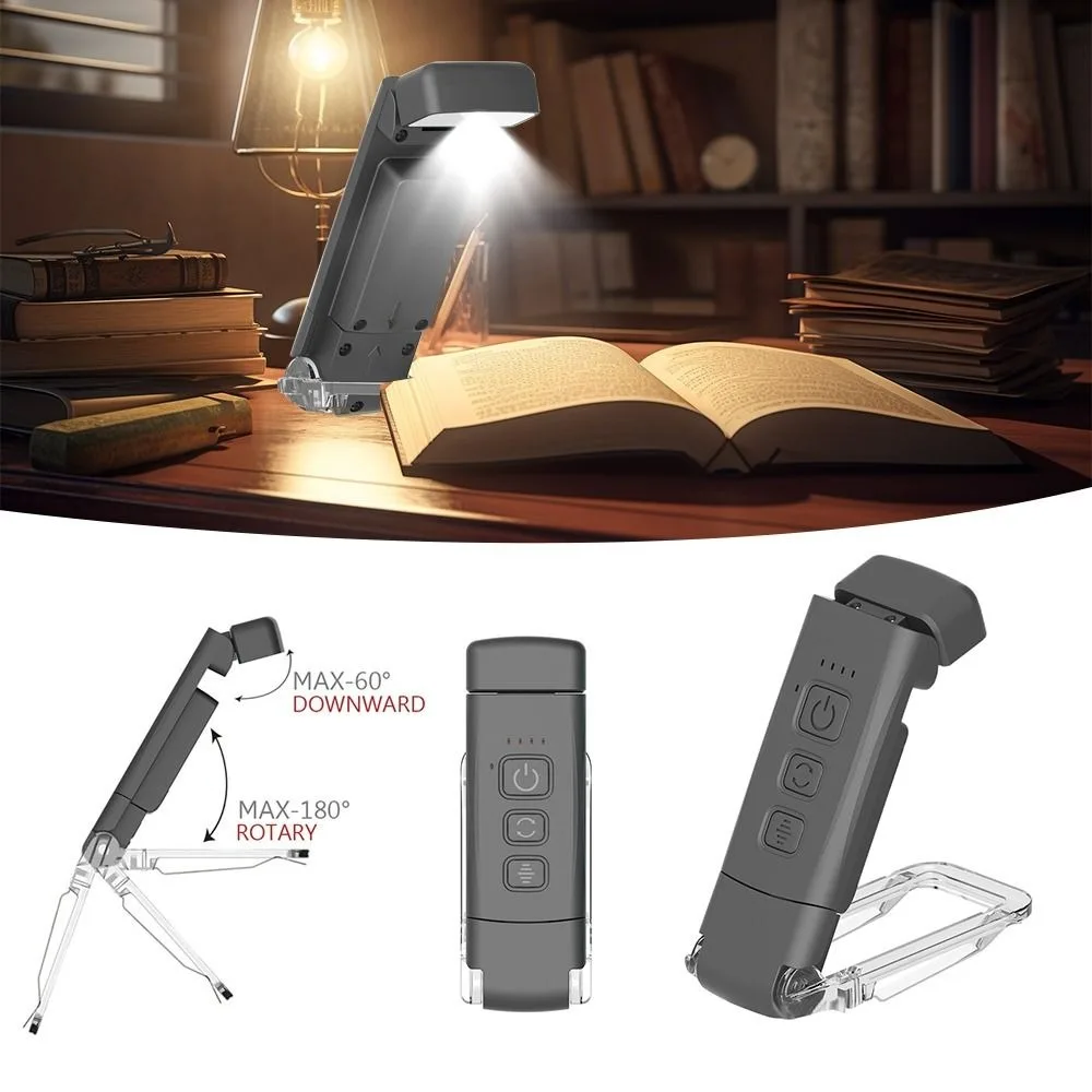 

USB Rechargeable Book Light New 3 Colors 5 Brightness Levels Reading Light Lightweight Bookmark Night Light Reading