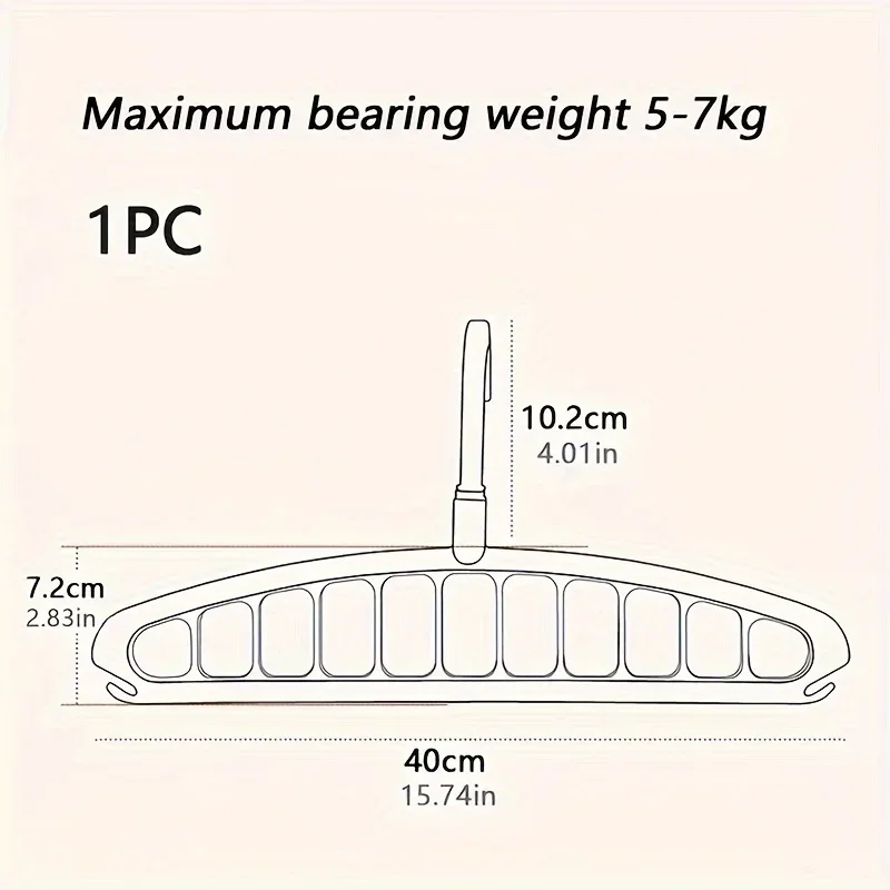 1pc 11 hole multifunctional traceless clothes hanger, clothes hanging rack, bedroom wardrobe storage artifact