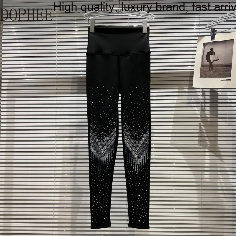 

Autumn 2023 New Winter Fashion Lady Bottoming Pants Sparkling Hot Drilling All-match High Waist Stretch Yoga Leggings for Women