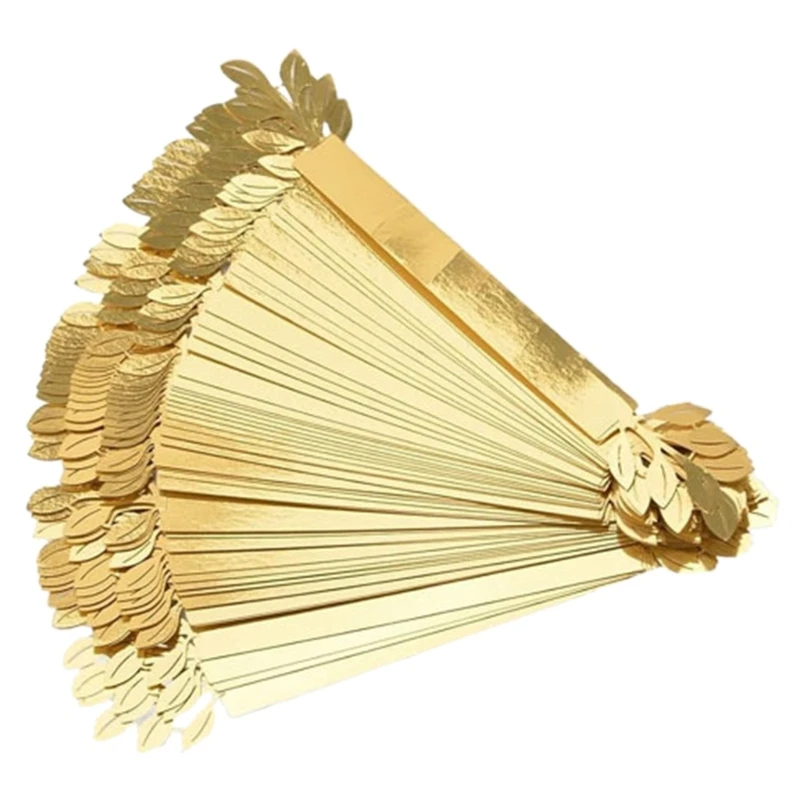 

Pack of 50 Napkines Holderes Golden Leaf Napkines Buckle Wedding Serviettes Rings