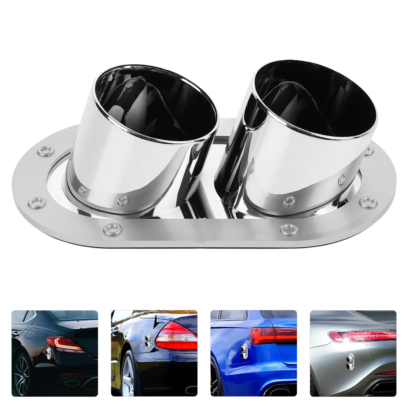 Anti-collision Rubber Decoration Fake Exhaust Muffler Car Outlet Tip Bumper Decorative Sticker Tube Kit