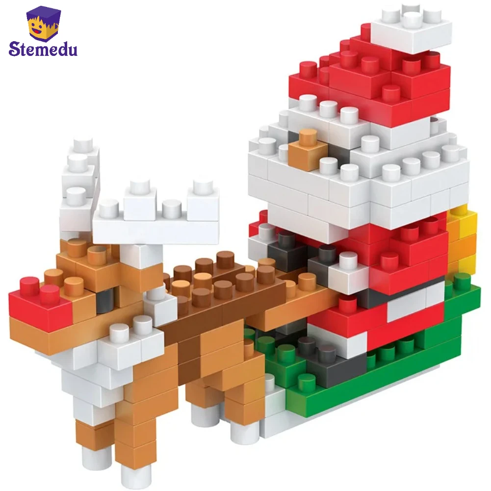 

Christmas Blocks DIY Toy Santa Snowman Mini Elk Building Blocks Children's Toy Merry Christmas Gift Model Mini Micro Blocks