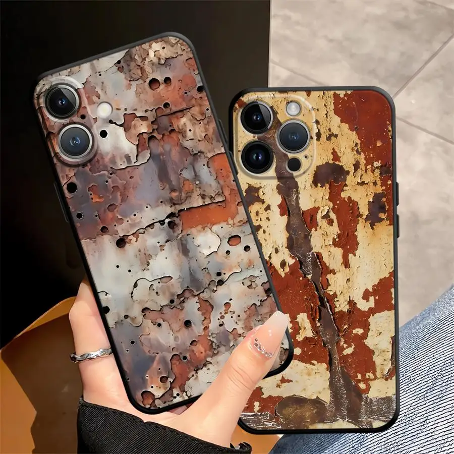 

Чехол для телефона Rust Art Funda для iPhone 17Air 17 16 Pro Max 7 8 14 12 13 Mini 15 Plus SE 11 X XS XR