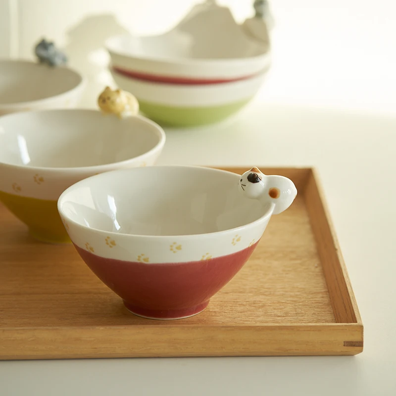 

Cute Cerc Yogurt Bowl Oats Breakfast Bowl 5 Inches Single Piece Creative Morning Meal Bowl round ape Animal Pattern