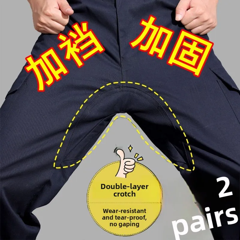 

Men's Workwear Pants High Waist Straight Leg Work Trousers for Construction Site Labor Welding Wear Resistant Autumn