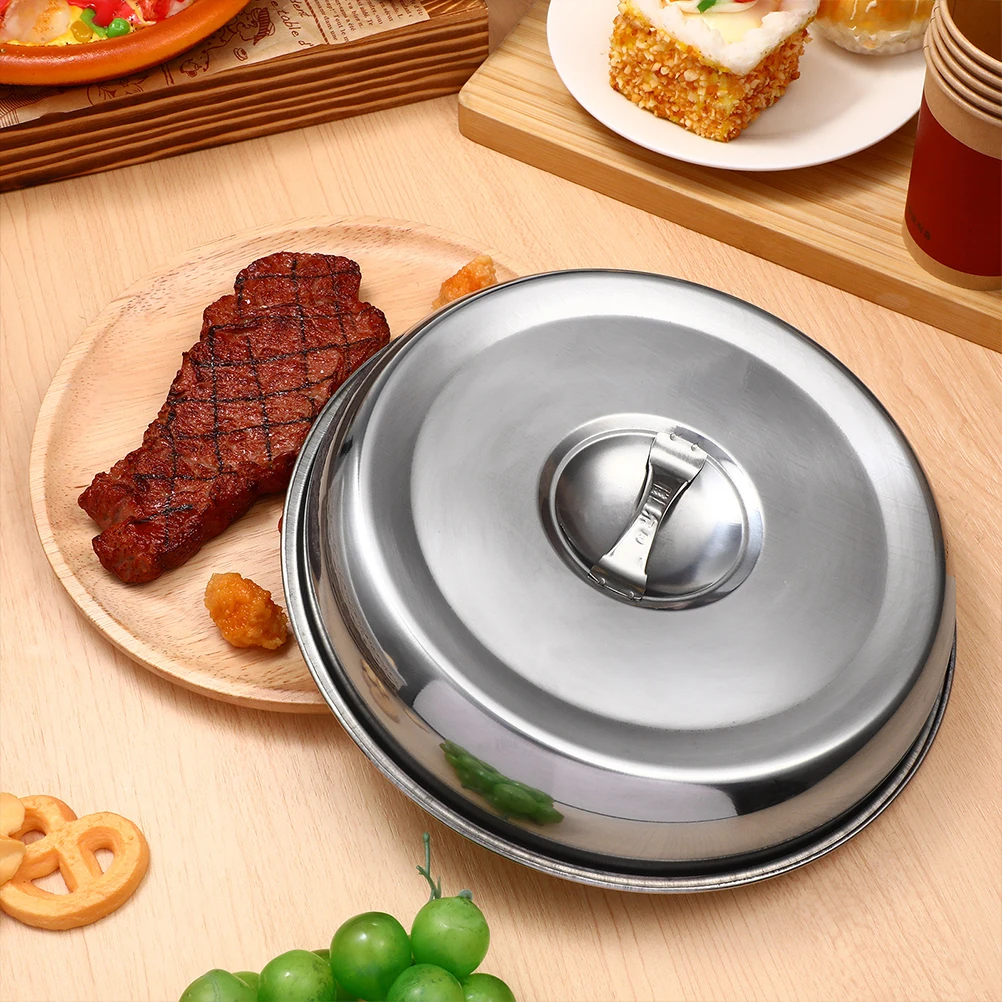 

3 Pcs Stainless Steel Dish Cover Dome Food Protecting Butter Grilling for Cooking Griddle