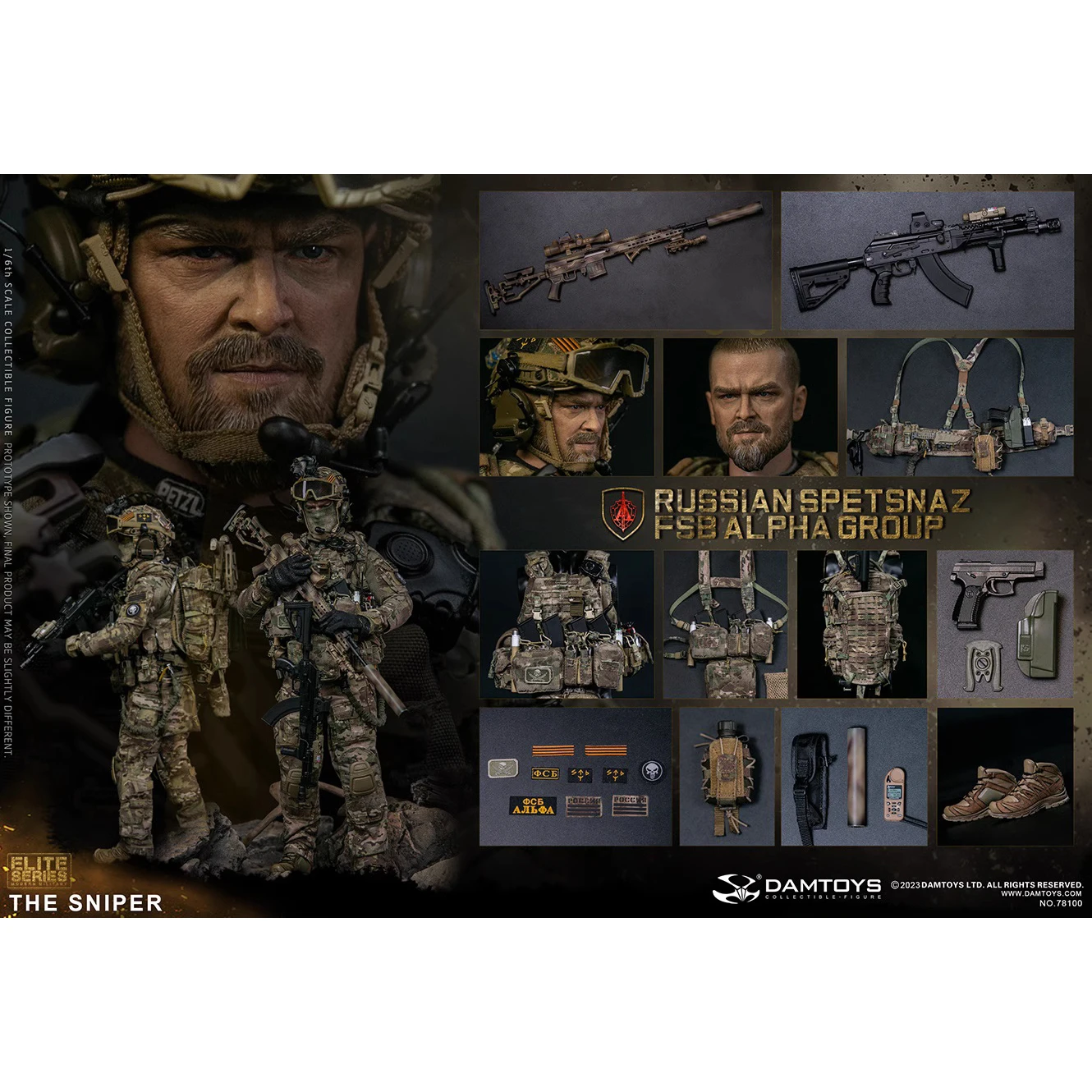 

In Stock DAMTOYS DAM 1:6 ratio 78100 Russian FSB Alpha Sniper 12inch Full Set Action Figure Model Toys
