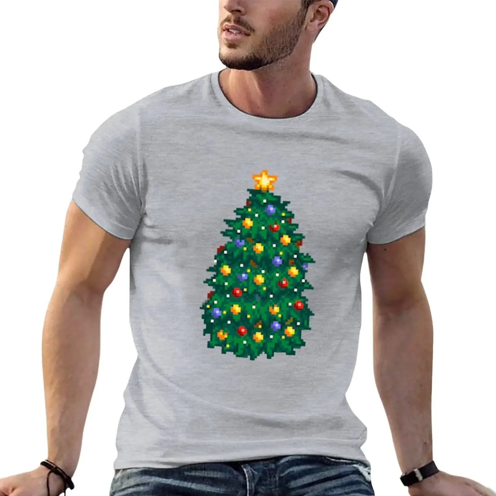 

Stardew Valley Christmas Tree T-Shirt oversized animal prinfor boys street wear big and tall t shirts for men