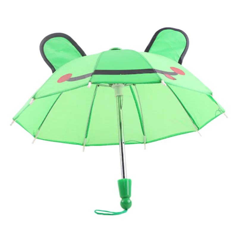 Pure Color Cute Umbrellas With Ears Raincoat Suits Doll ClothesFor 18 Inch American Doll & 43 Cm New Born Baby Our Generation