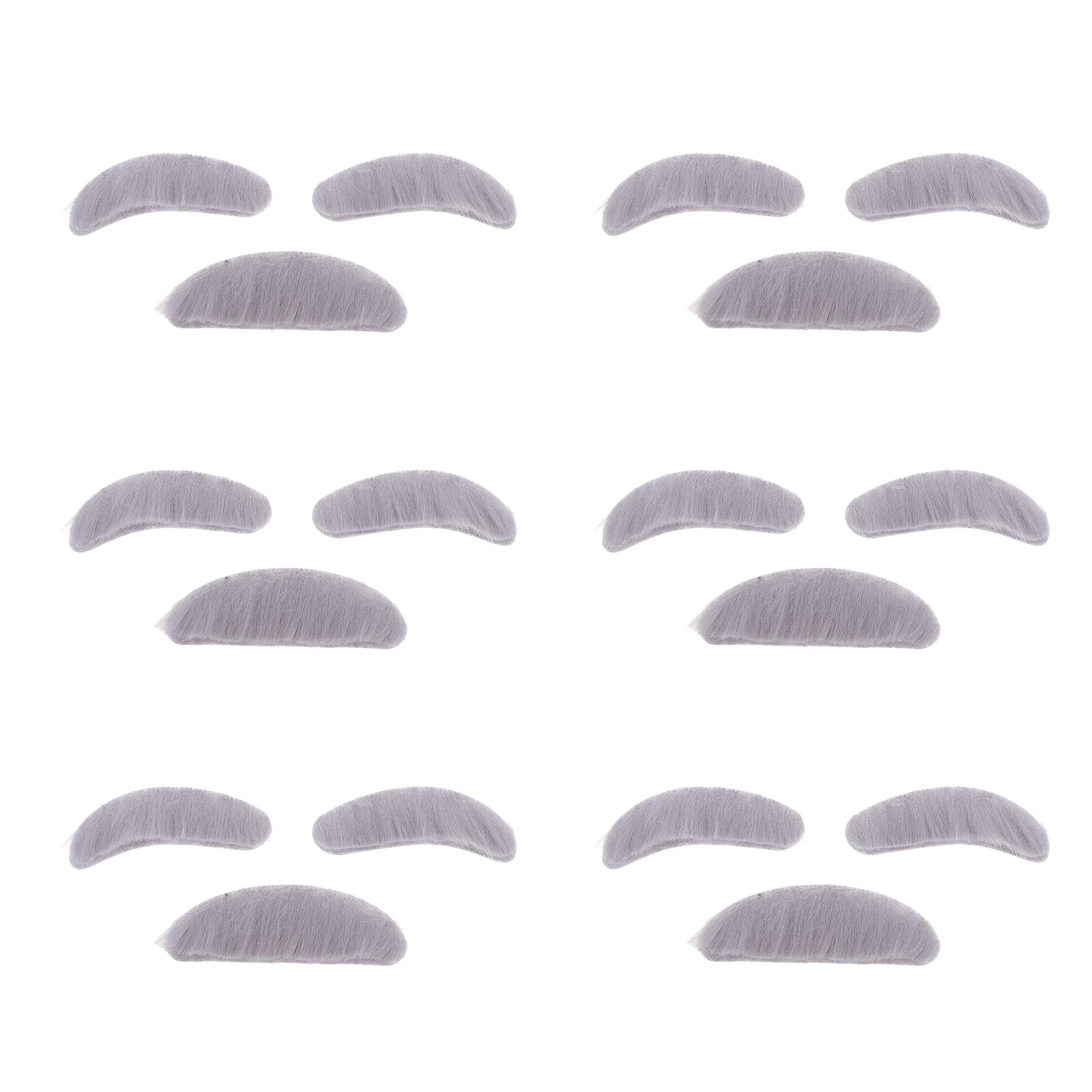 

6 Sets Artificial Eyebrows Beard Party Costume Cosplay Prop Make up Fake Mustache for Plush Simulation Faux