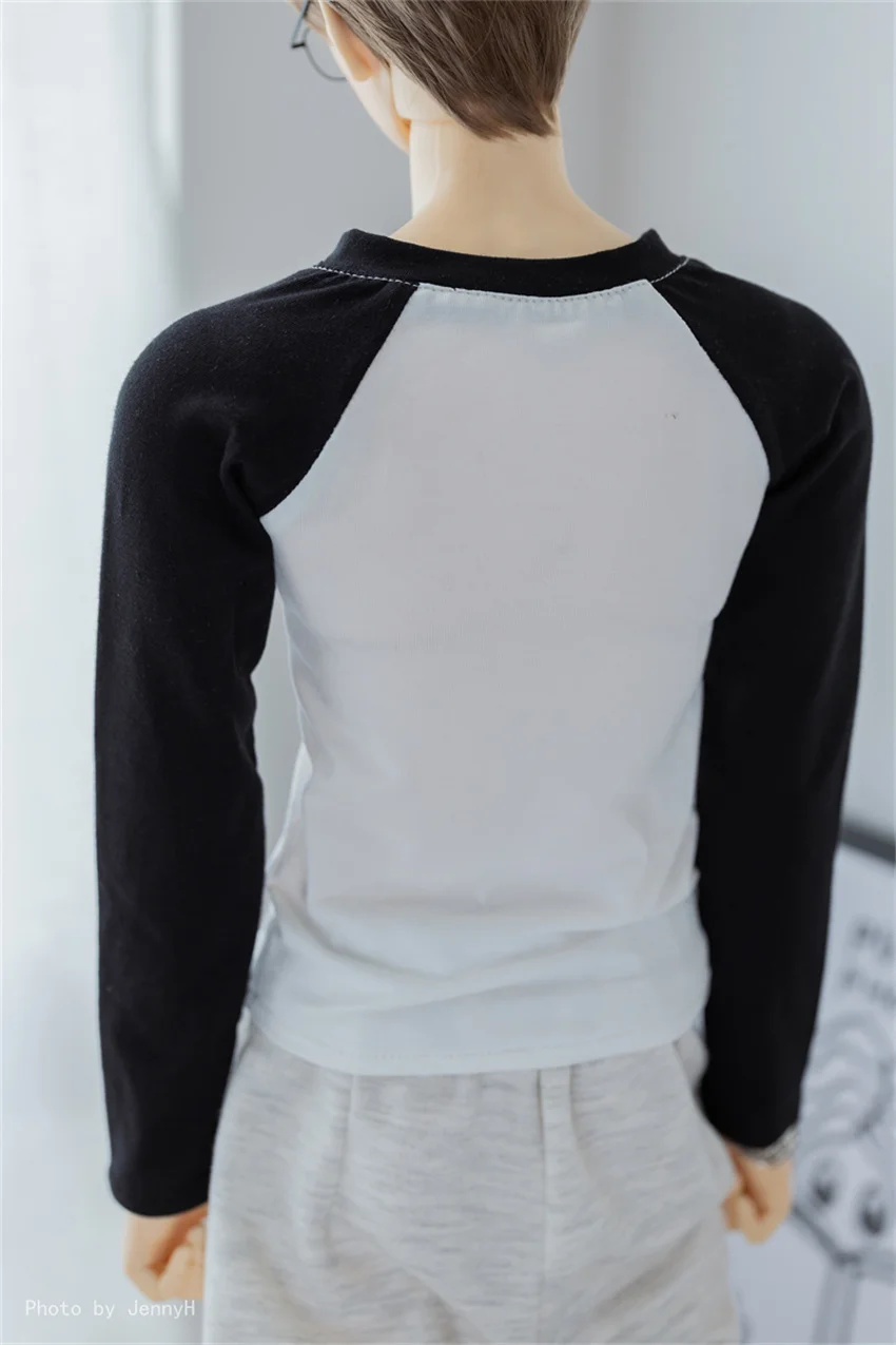 BJD/SD doll clothes Men's slim-fit splicing V-neck long sleeve T-shirt 3 points & Uncle & Strong uncle doll accessories