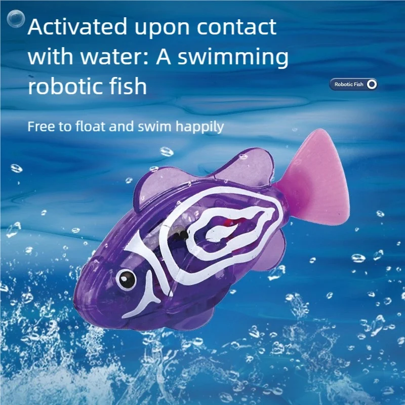 قطعة واحدة من لعبة الأسماك المقلدة للأليفة الإلكترونية الميكانيكية، السفر في الماء، فلاش متوهج، لا يتطلب تغذية، يمكن استخدام نصف ساعة مرة واحدة، بطارية قابلة للاستبدال، متينة، ألوان غنية، مناسبة لهدايا العطلات المختلفة