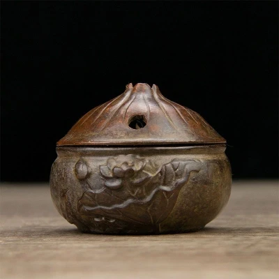 

fine bronze incense burner household has fish homes for many years