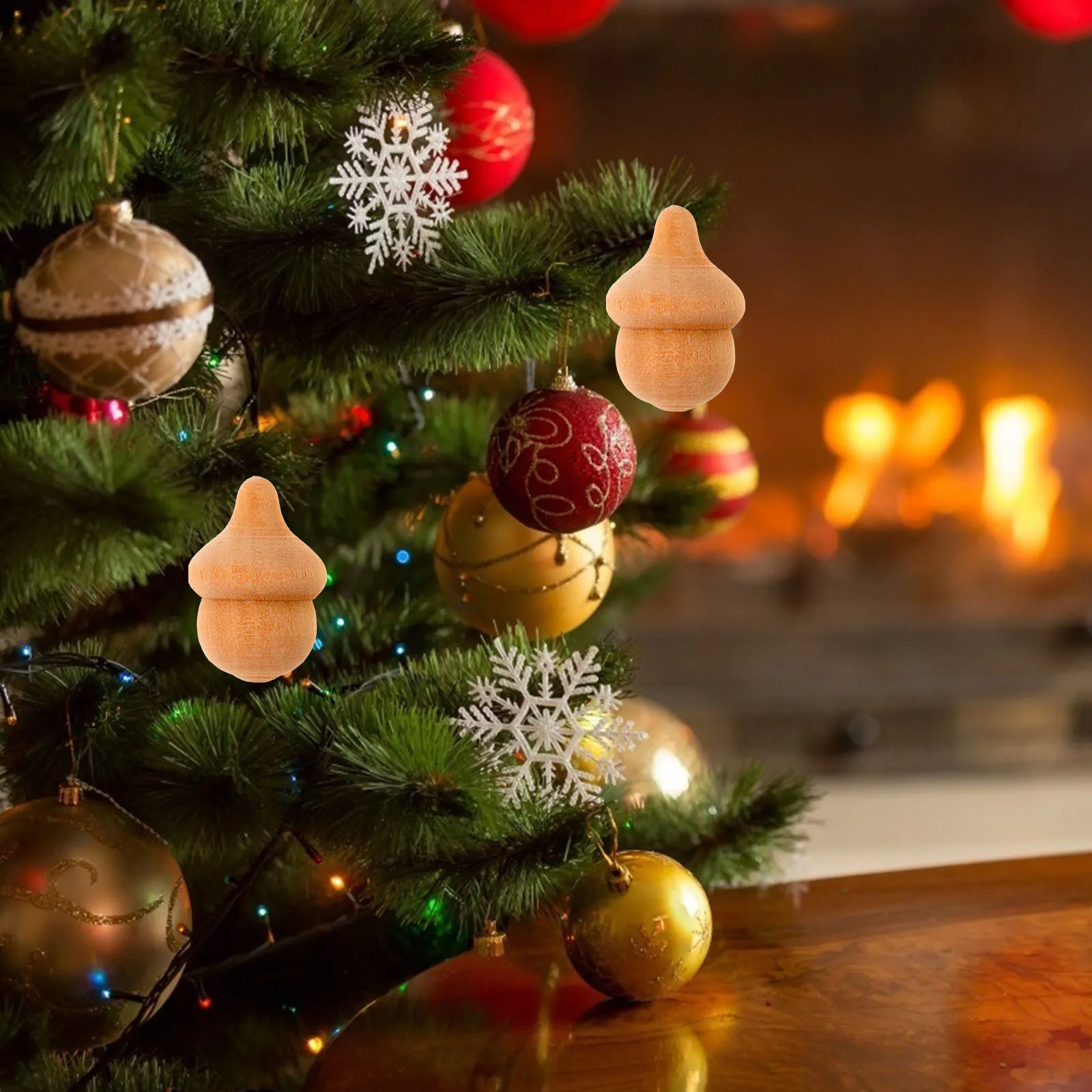 

20Pcs Wooden Acorns Natural Wood Set Smooth Sanded DIY Craft Supplies for Kids Painting Home Decor Ornaments Acorns Wooden