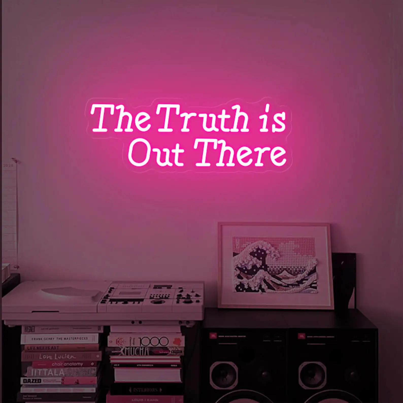

The Truth is out there Neon Sign Inspired Wall Art Decor For Fans Gift Classic Night Sign Housewarming Gifts