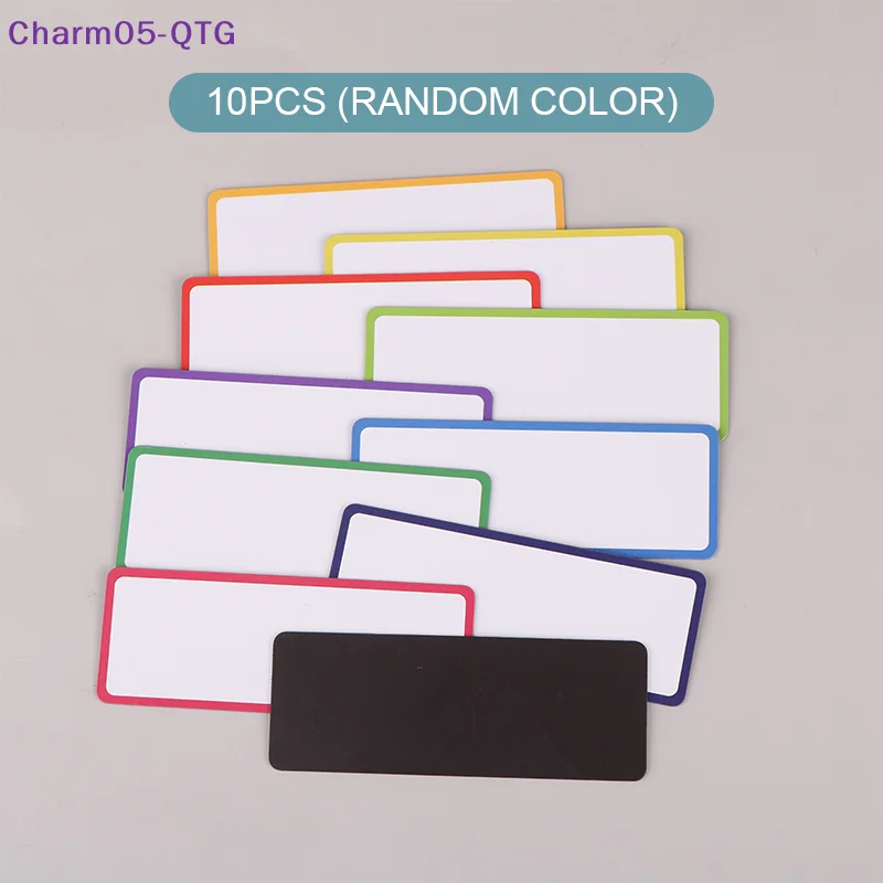 10Pcs Tag Board Erasable Labels Wipe Markers Writable Magnets Dry Erase Chore Refrigerator Message Whiteboard Magnetic Sticker