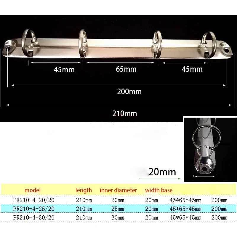 PR 152/210-4-20mm PD210-4-20/25/38mm mechanizm pierścieniowy ze śrubami