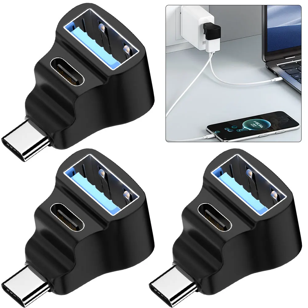 

3Pcs 1 To 2 USB-C Adapter Converter 20Gbps 8K 60HZ 180 Degree U-shaped for STEAM DECK