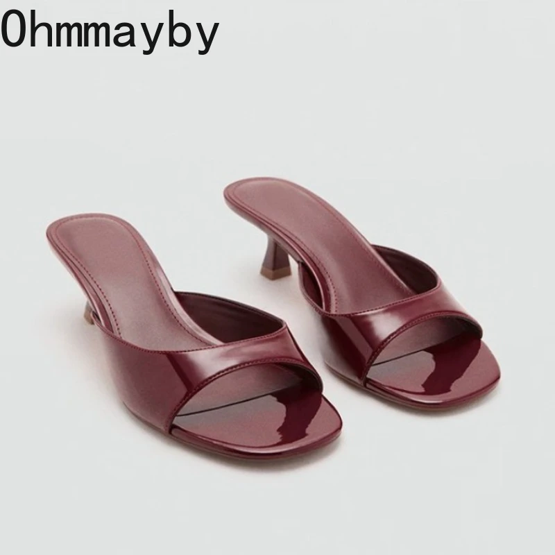 

2026 New Summer Open Toe Women Slippers Concise Slip On Thick Heel Dress Shoes Outdoor Vacation Slides Shoes