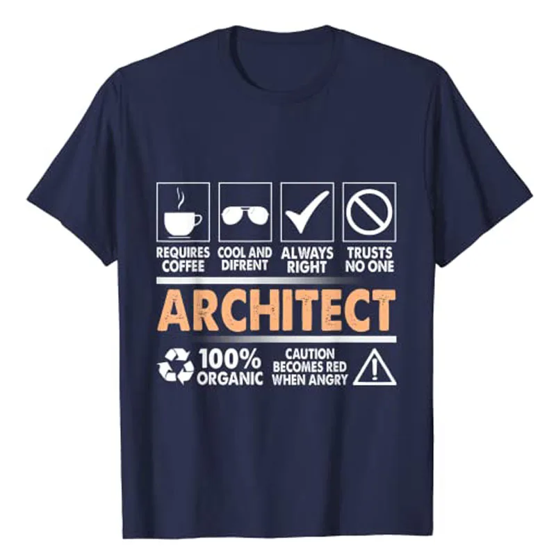 Architect Definition, Funny Architecture Design, Architectura T-Shirt Life Style Graphic Tee Short Sleeve Outfits Novelty Gifts