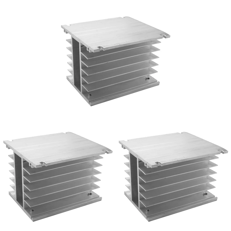 3X 3 Phase Heat Sink 80X110x100mm For SSR Solid State Relay Aluminum Heatsink